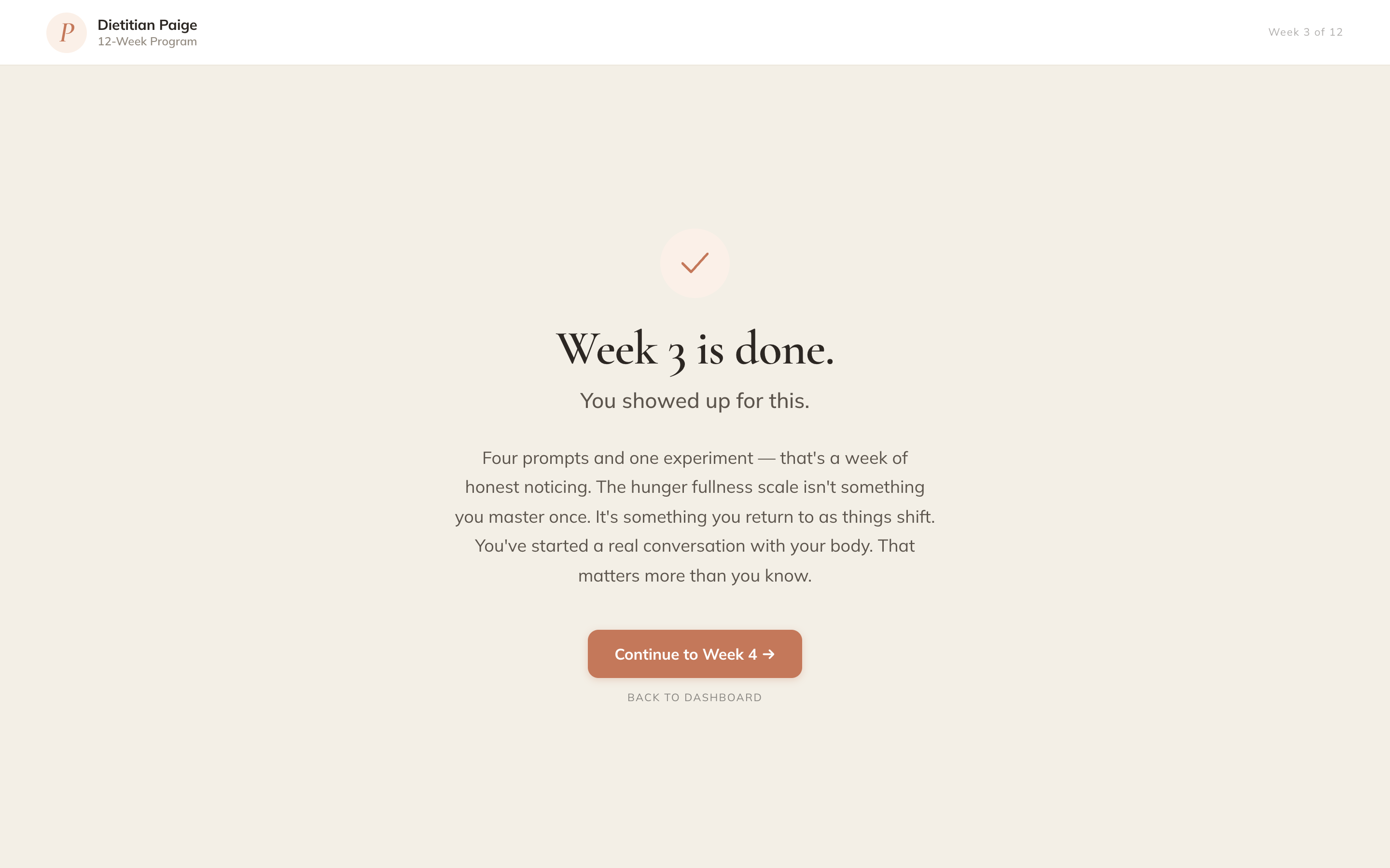 End-of-week wrap inside the portal.